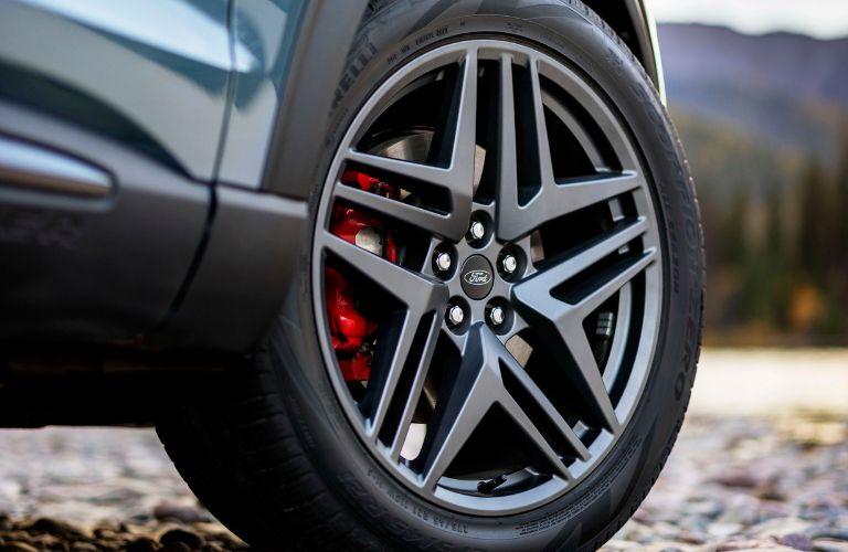 Close Up of 21-Inch 2025 Ford Explorer ST Wheels and Brakes