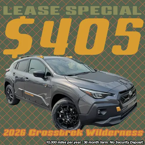 Lease this 2026 Subaru Crosstrek Wilderness at Twin Falls Subaru this September.