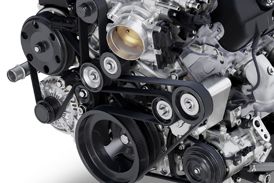 2024 Chevrolet Camaro Engine Cutaway Closeup on Belts