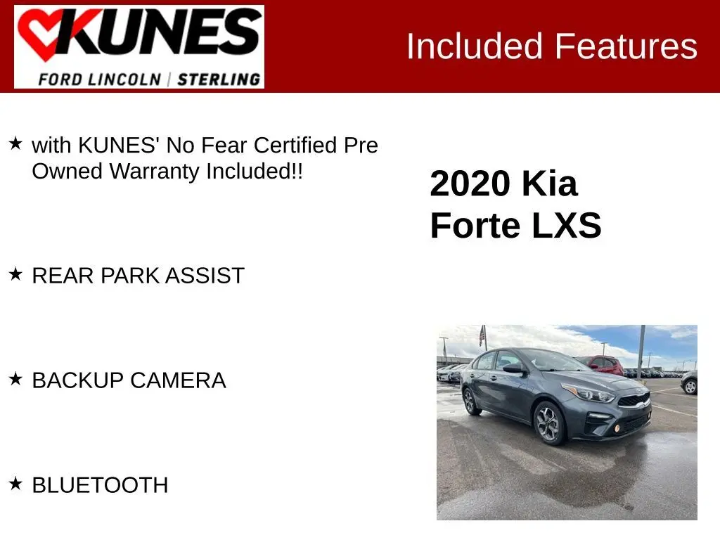 Used 2020 Kia FORTE LXS with VIN 3KPF24AD9LE193029 for sale in Sterling, IL