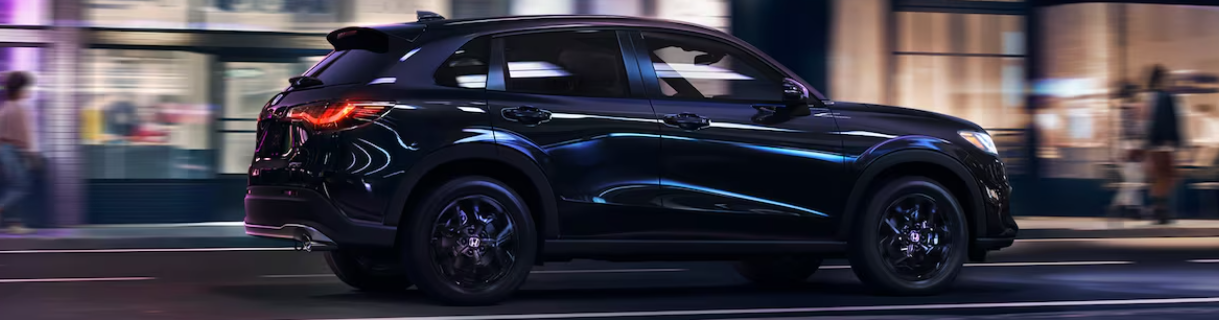 2025 Honda HR-V Sport shown in Crystal Black Pearl