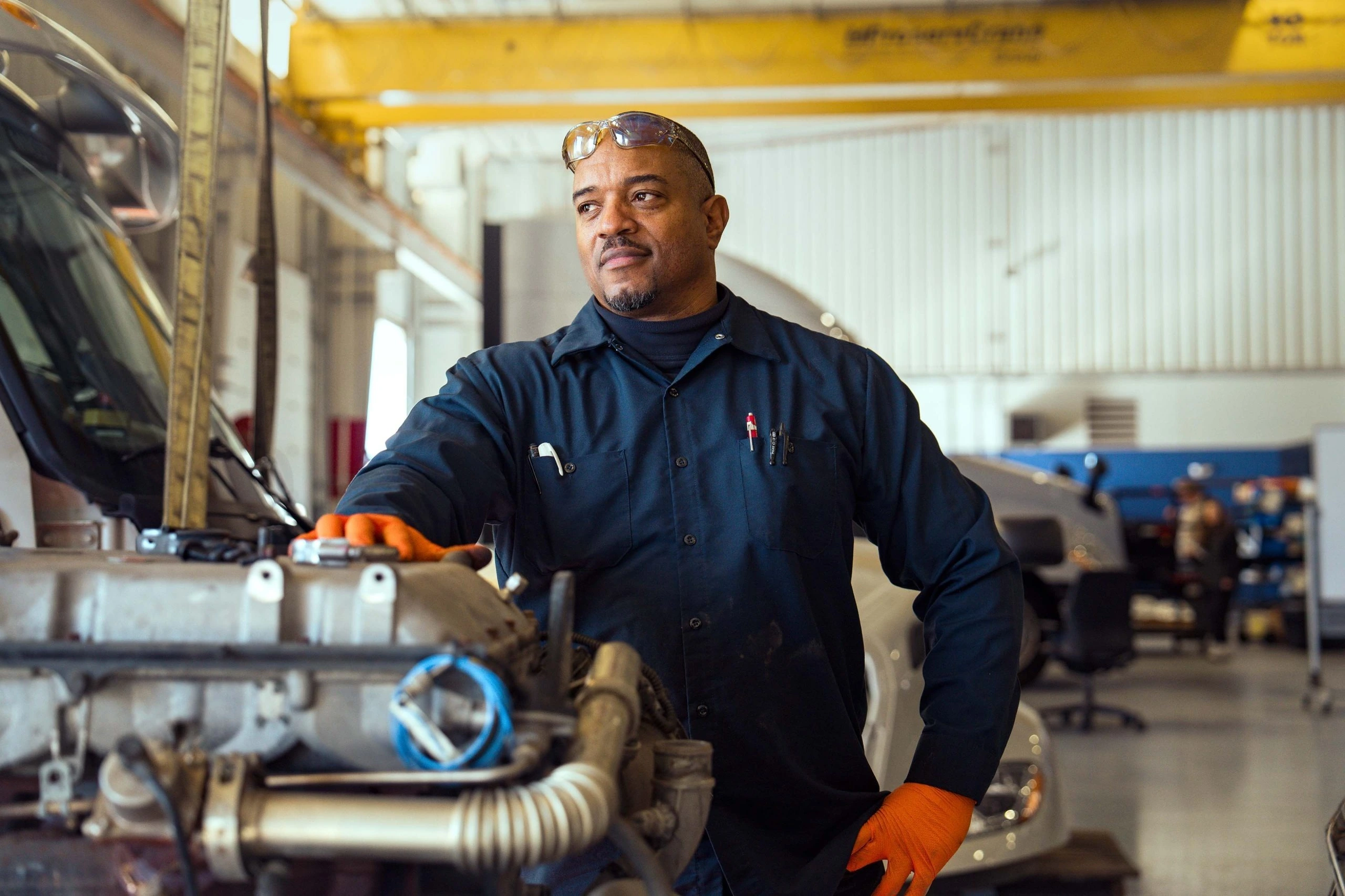 Lakeside technician working on a truck