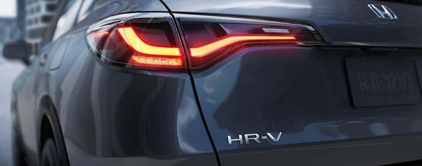 Close-up of rear tail light on a gray 2025 Honda HR-V for sale near Irondequoit.