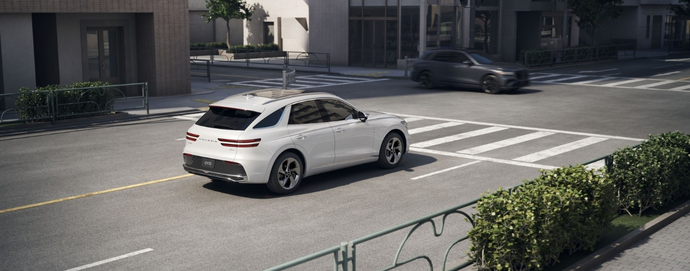 White 2026 Genesis GV70 for sale near Pike Road on a test drive