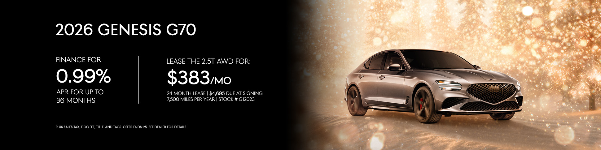 2026 Genesis G70 Finance & Lease Offer at Genesis of Mentor