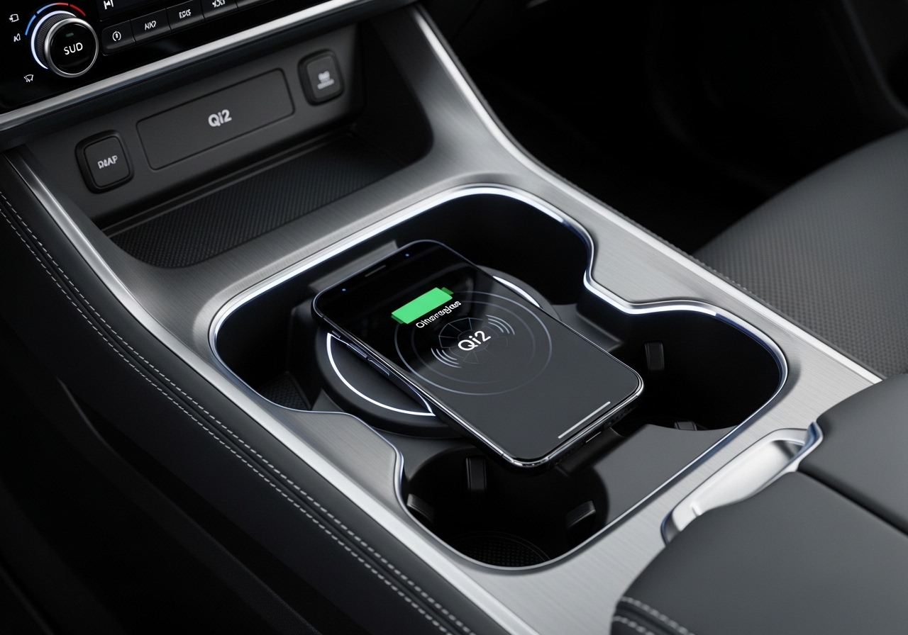 2026 Nissan Pathfinder Qi2 Wireless Charging pad in center console