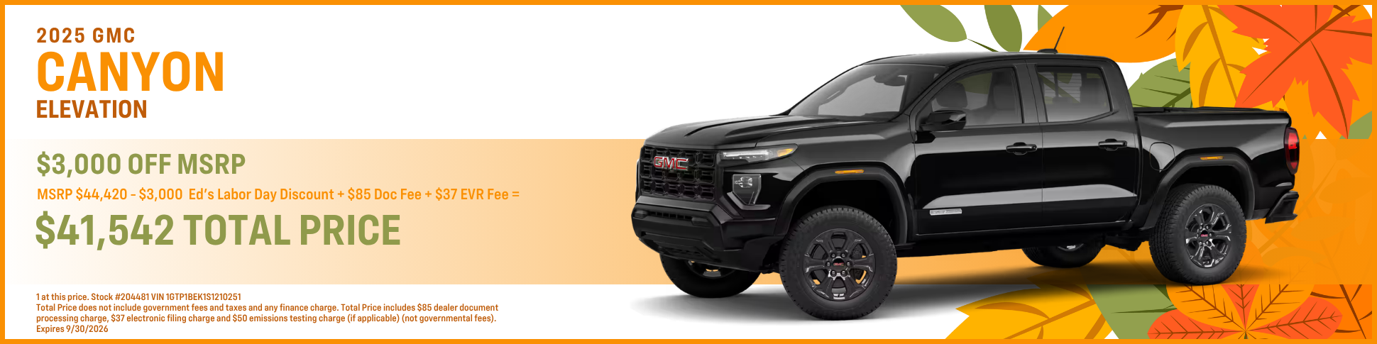 2025 GMC Canyon Elevation Offer