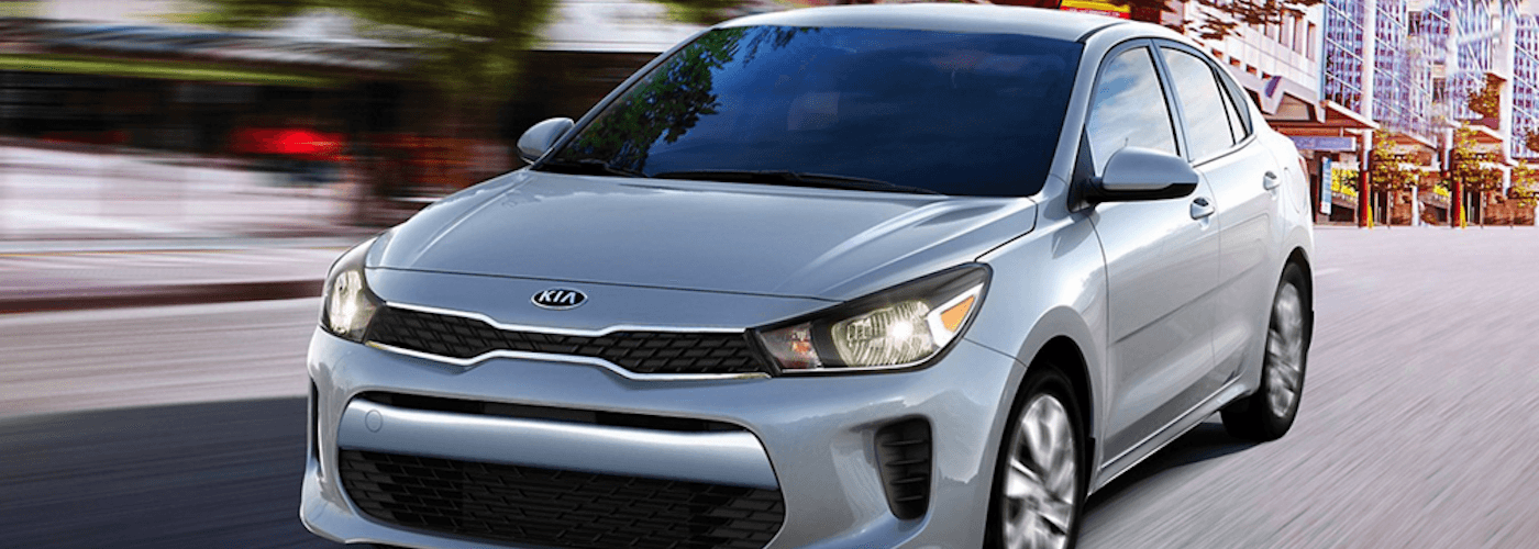 Silver-2019-Kia-Rio-Driving-in-City
