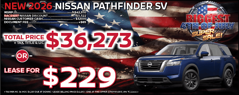 New 2026 Nissan Pathfinder Lease Offer