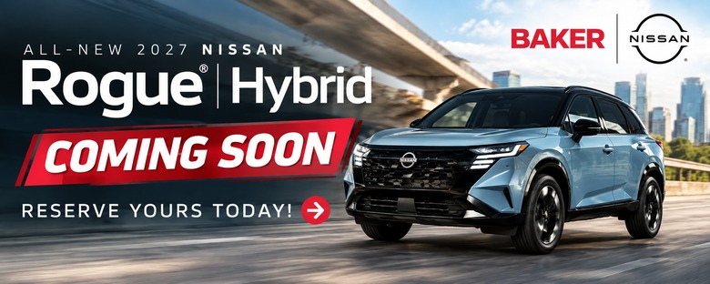 All-new 2027 Nissan Rogue Hybrid coming soon to Baker Nissan in Houston, TX. Reserve yours today.