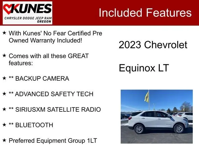 Used 2023 Chevrolet Equinox LT with VIN 3GNAXUEG0PS194715 for sale in Oregon, IL