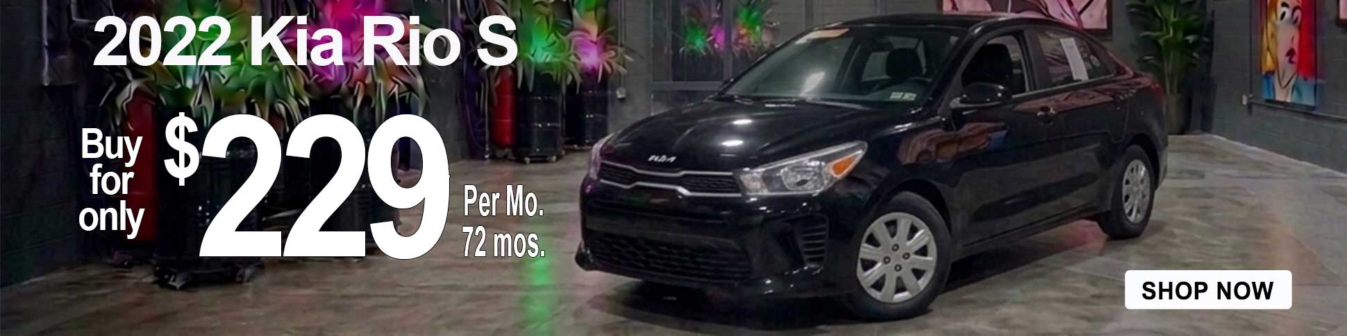 2022 Kia Rio parked in the Masano Auto Park for sale near me in Reading, PA