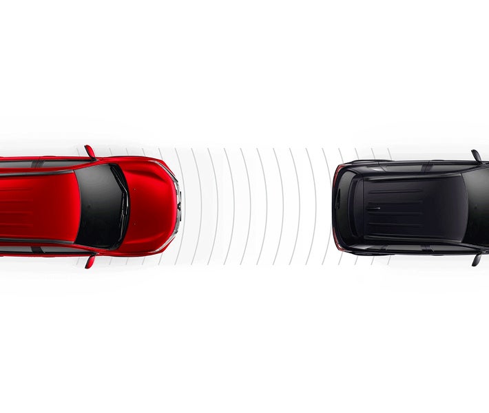 Overhead graphic of 2026 Mitsubishi Outlander Sport SUV Forward Collision Mitigation functionality