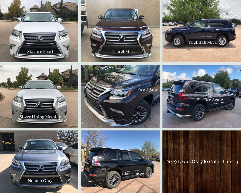 2019 Lexus GX 460 Color Options