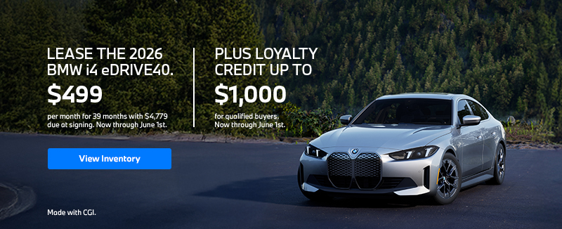 2026 i4 lease starting at $499 per month for 36 months