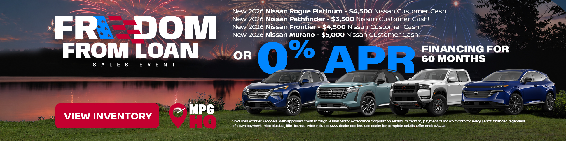 0% APR on New Nissan Models