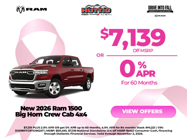 2026 RAM 1500
Big Horn Crew Cab 4x4