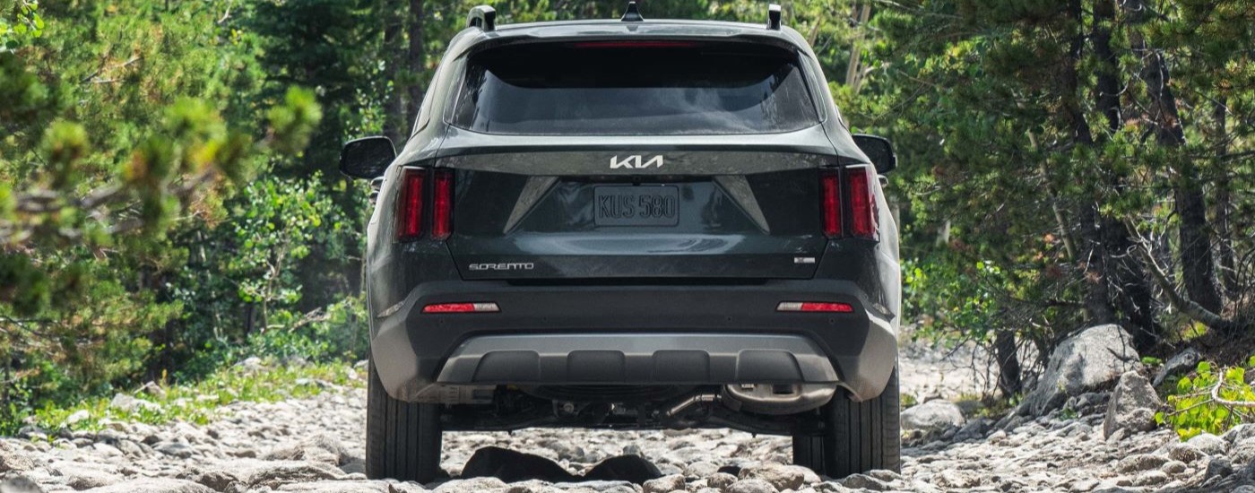 Grey 2022 Kia Sorento X-Line driving off-road.
