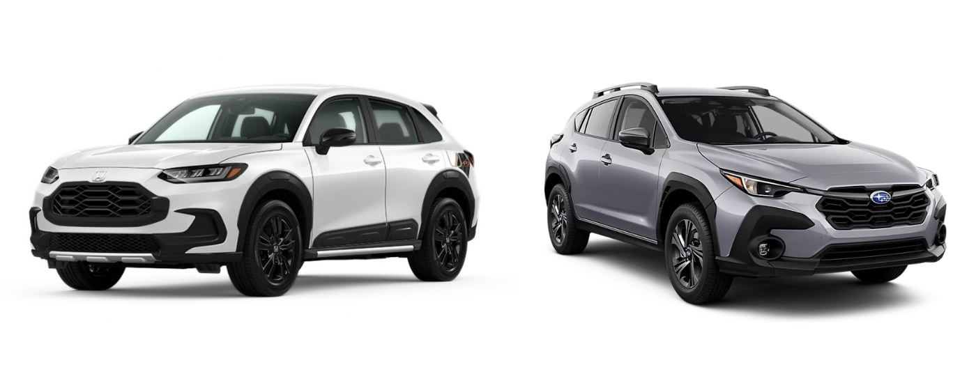 White 2026 Honda HR-V Sport HPD vs silver 2026 Subaru Crosstrek Premium