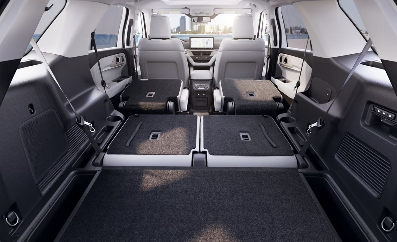 2025 Ford Explorer interior with all seats folded down