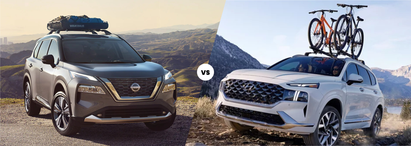 Hero Image of 2023 Nissan Rogue vs. 2023 Hyundai Santa Fe