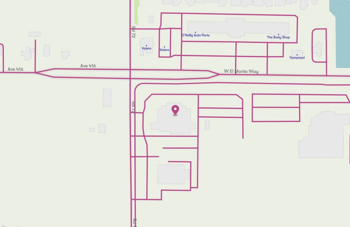 Map showing Ed Dena's Auto Center
