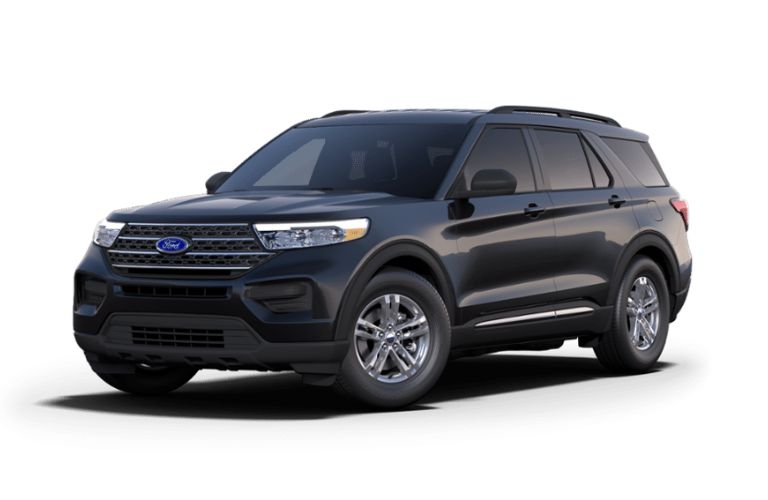 Agate Black 2023 Ford Explorer on White Background