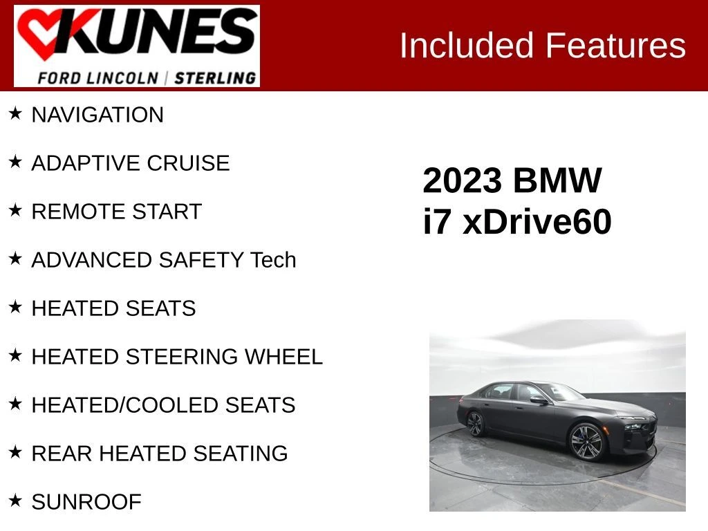 Used 2023 BMW i7 Base with VIN WBY53EJ01PCM54208 for sale in Sterling, IL