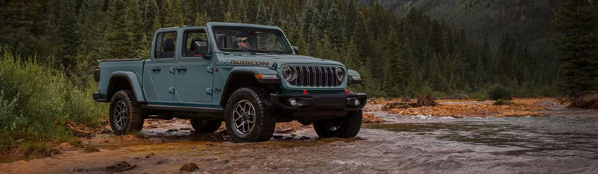 2025 Jeep Gladiator Exterior Passenger Side Front Profile while Water Fording