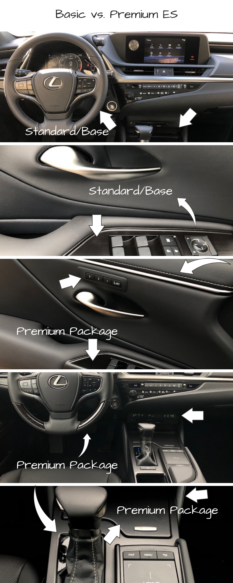 Interior details tell you if that ES is the basic or premium model.