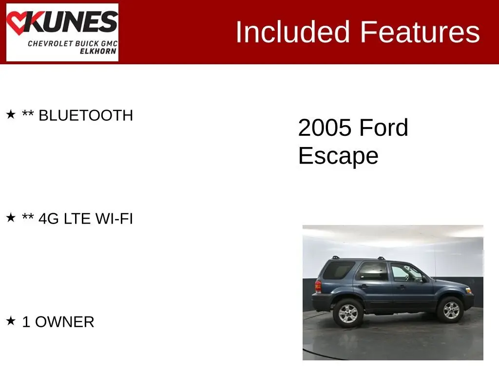 Used 2005 Ford Escape XLT with VIN 1FMYU93125KB29624 for sale in Elkhorn, WI