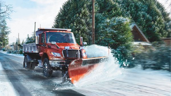 Red HV snow plow