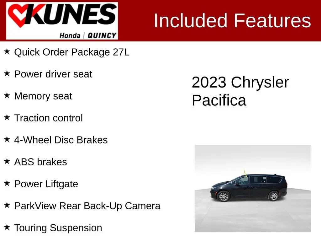Used 2023 Chrysler Pacifica Touring L with VIN 2C4RC1BGXPR510855 for sale in Quincy, IL