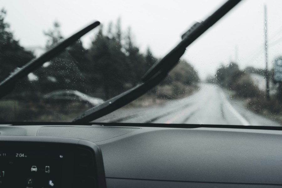 Windshield Wipers in use During Rain