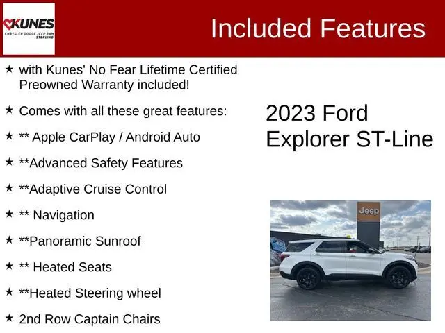Used 2023 Ford Explorer ST-LINE with VIN 1FMSK8KH1PGB04692 for sale in Sterling, IL