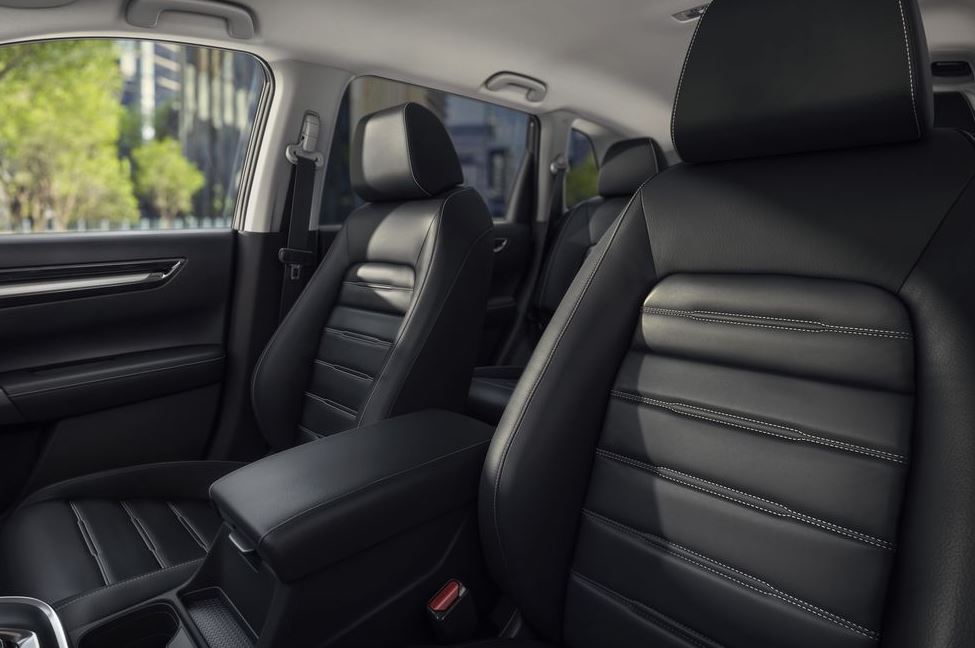 2025 Honda CR-V e:FCEV front black leather seats