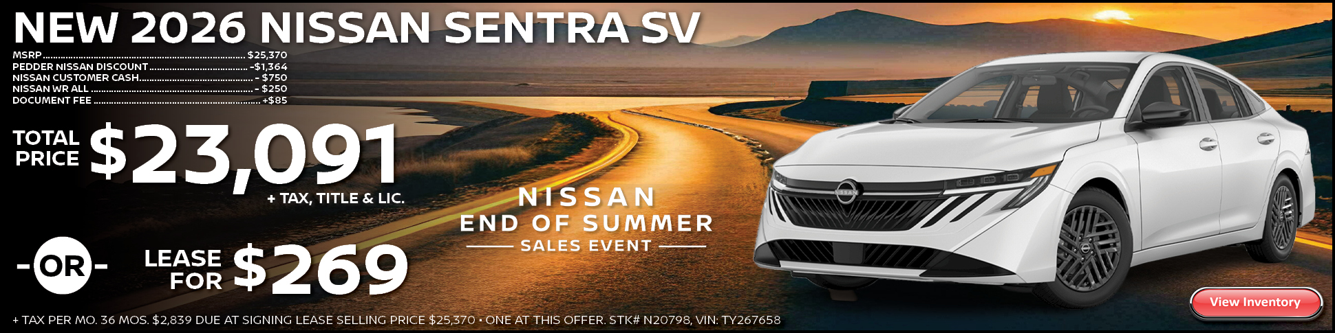 2026 Nissan Sentra SV