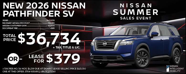 New 2026 Nissan Pathfinder Lease Offer