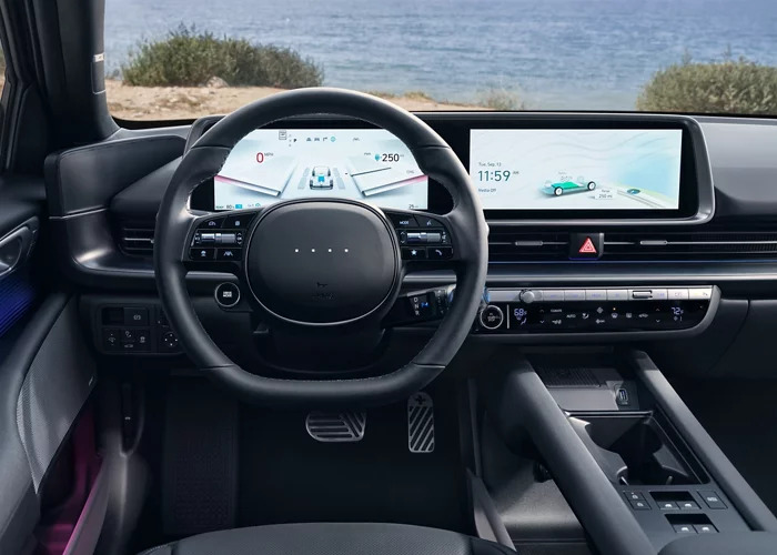 The front driver side of the Hyundai IONIQ 6.