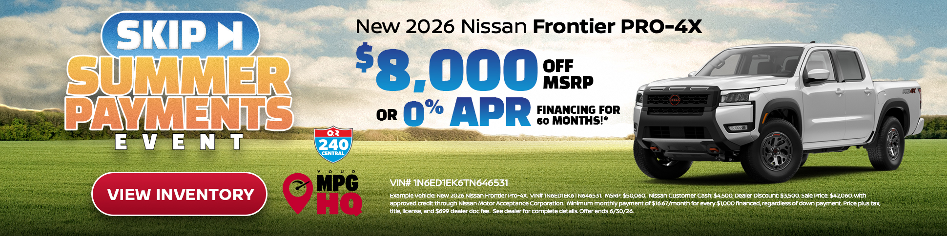 New 2026 Nissan Frontier
