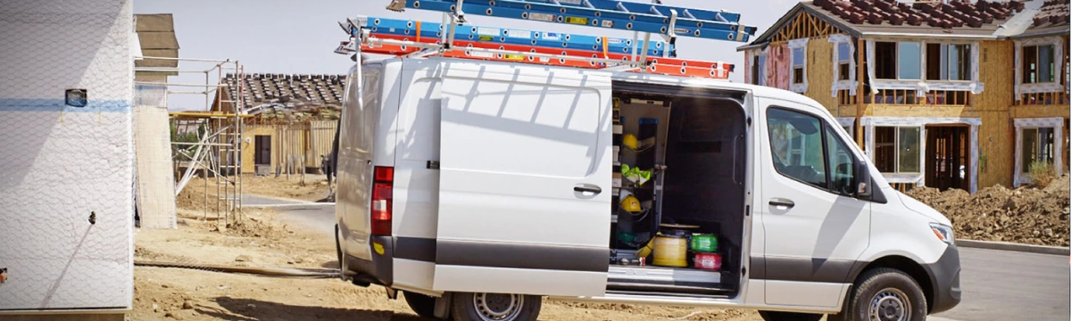 Sprinter van at construction site