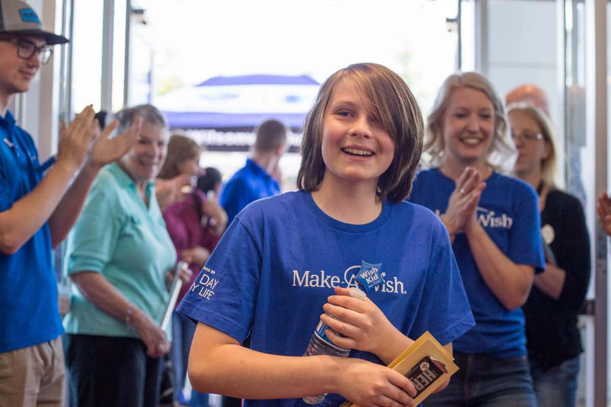 Danton smiling at his Make-A-Wish celebration
