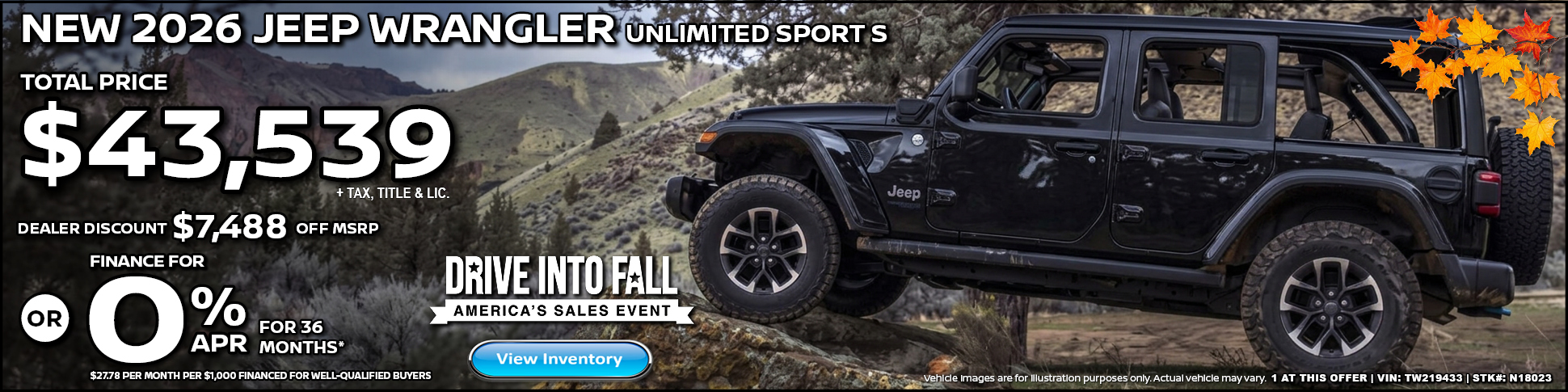 new 2026 Jeep WRANGLER 4-DOOR sport s 4X4