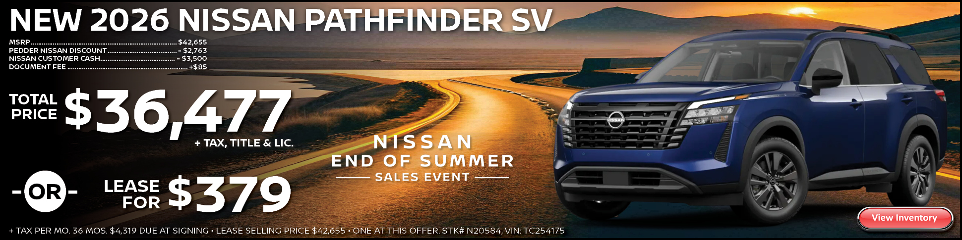 2026 Nissan Pathfinder SV