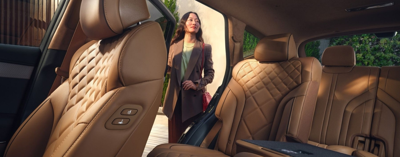 Brown leather interior in a 2026 Genesis GV80 for sale near Selma