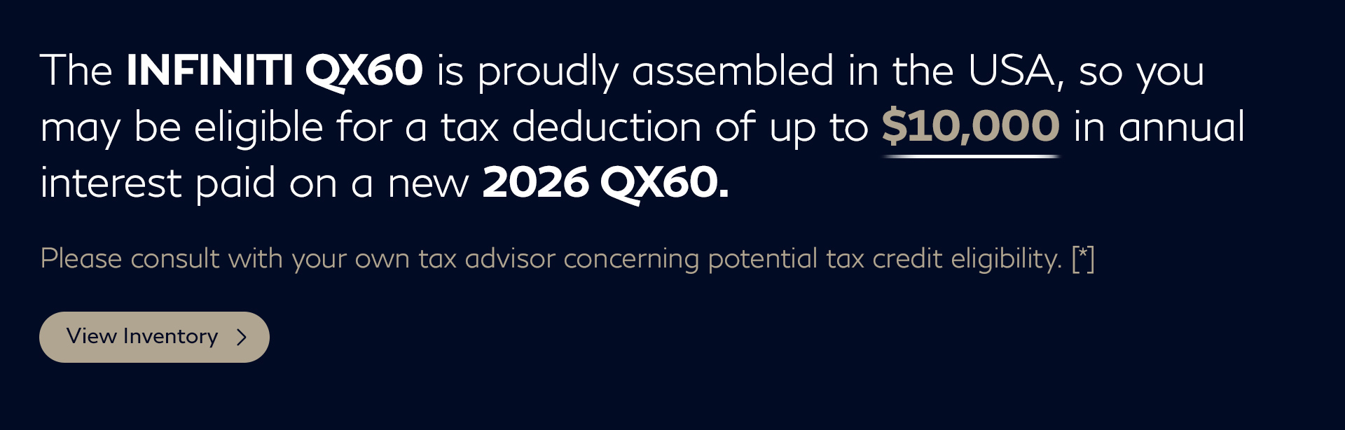 SD 2026 QX60 Tax Credit