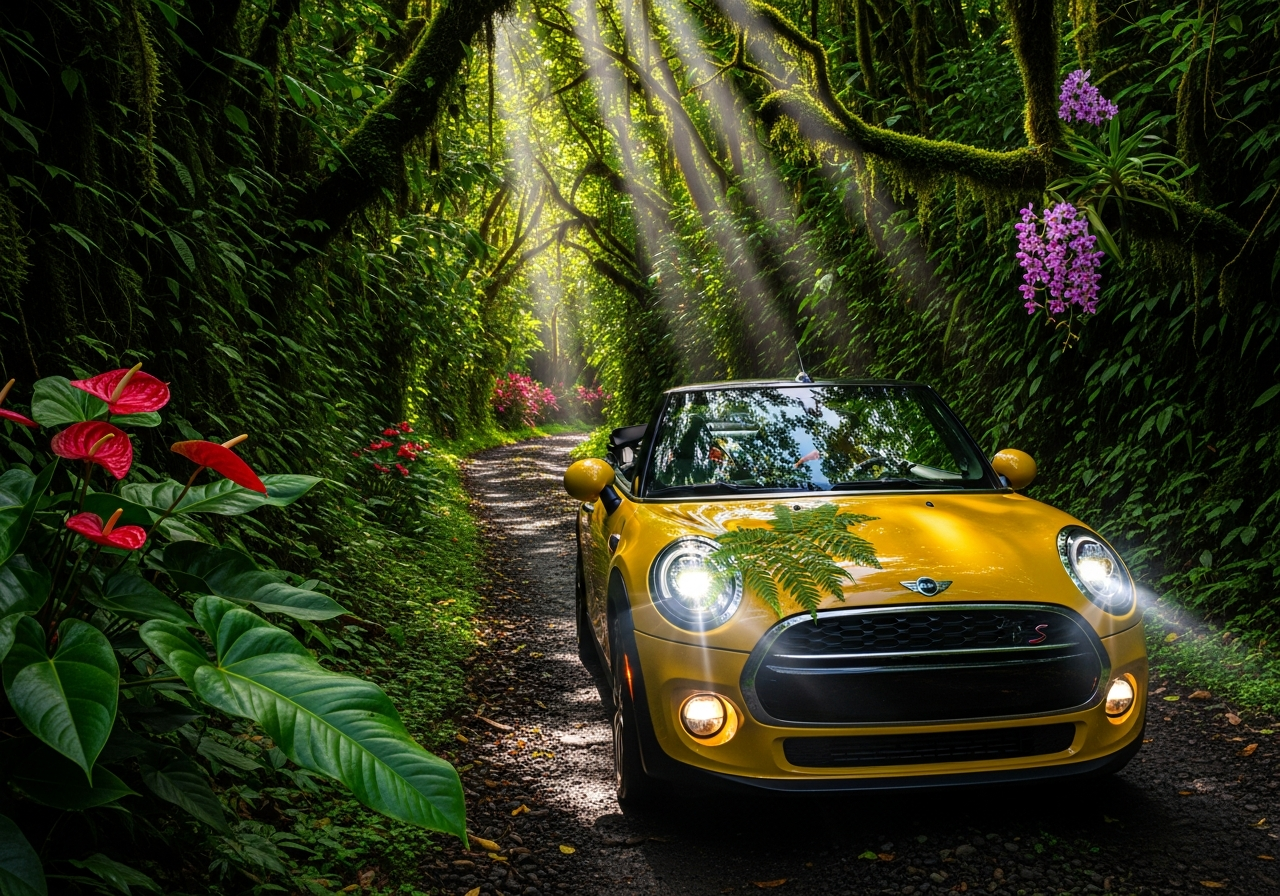 Winding mountain road with lush greenery ideal for spirited driving