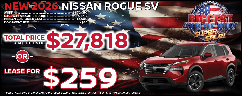 New 2026 Nissan Rogue Lease Offer