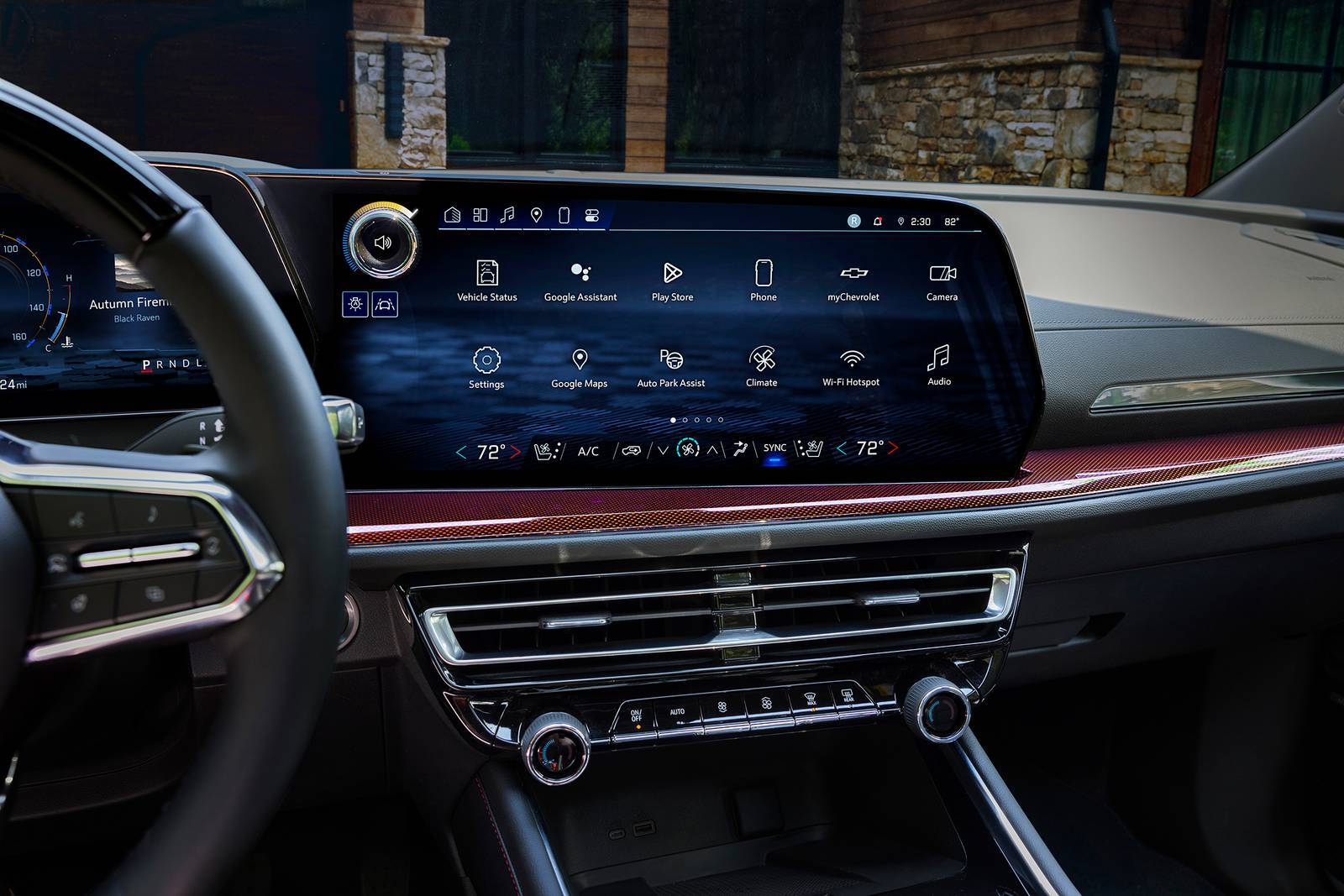 The front display screen in the traverse.