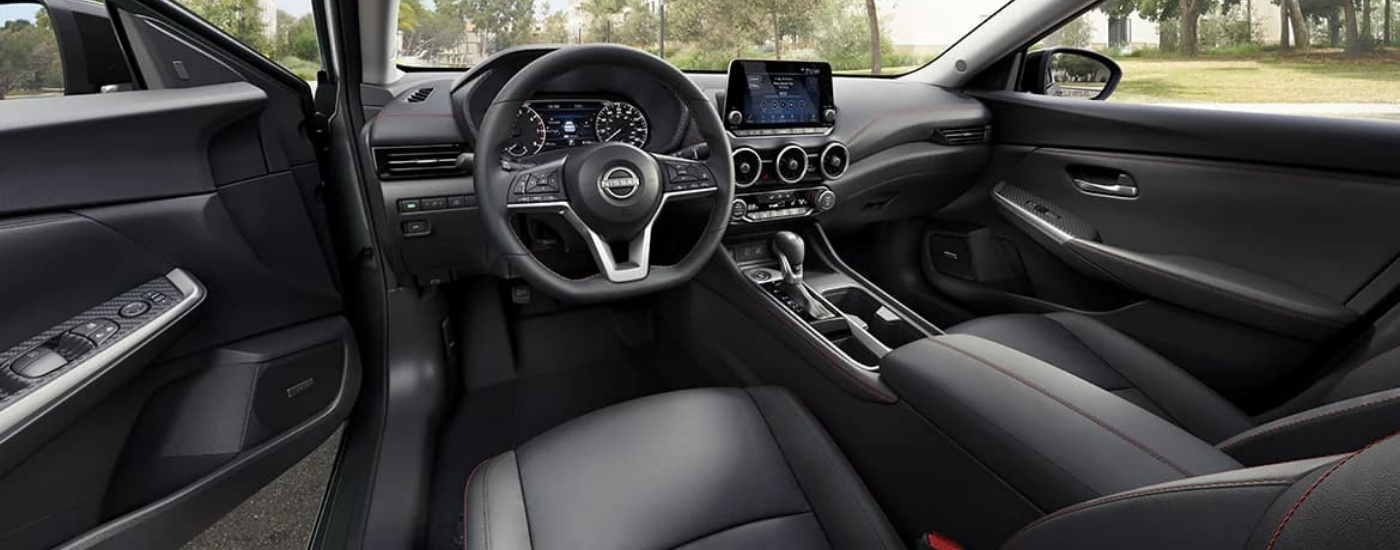 Black interior and dash in a 2025 Nissan Sentra